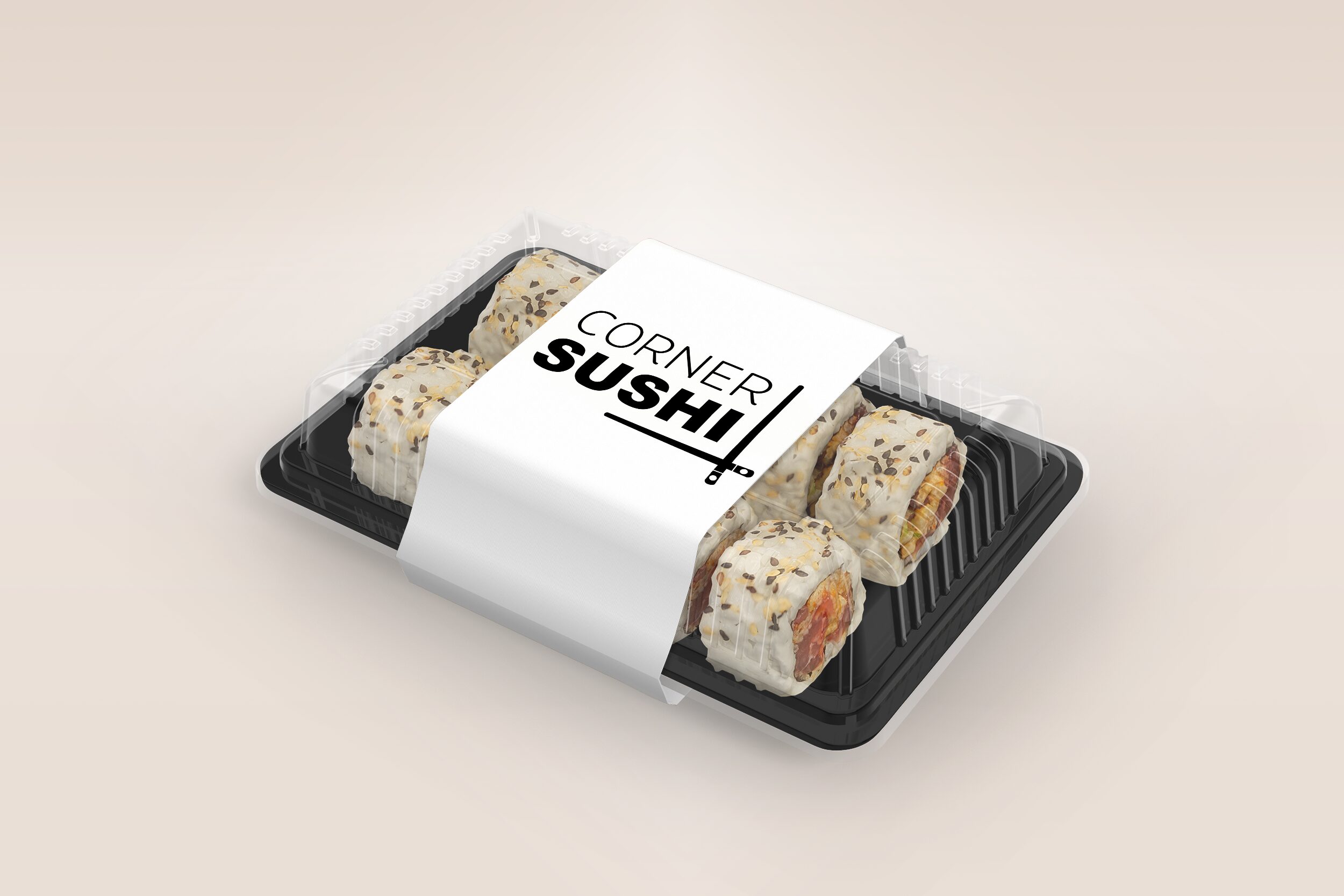 Sushi Box Mockup copy Corner Sushi Logo square